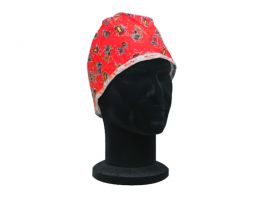 Cappellino chirurgico fantasy in cotone - Sfondo rosso