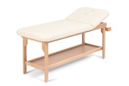 Lettino massaggio in legno con foro e piano d'appoggio