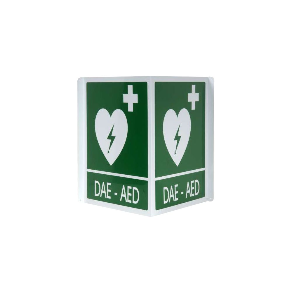 CARTELLO BIFACCIALE DAE-AED PER DEFIBRILLATORE