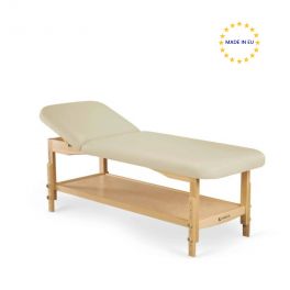 Lettino per massaggio a due sezioni, in legno chiaro
