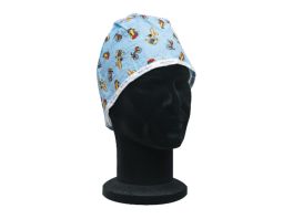 Cappellino chirurgico fantasy in cotone - Sfondo azzurro